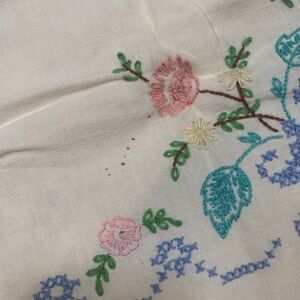 Embroidered Floral Tablecloth